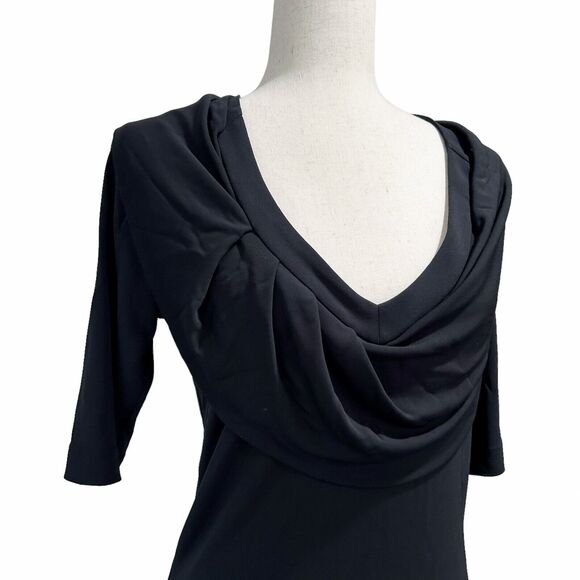 Escada Draped Cowlneck Dress Size 38 US 6 Women's Black Formal Holiday (8) - Picture 6 of 10